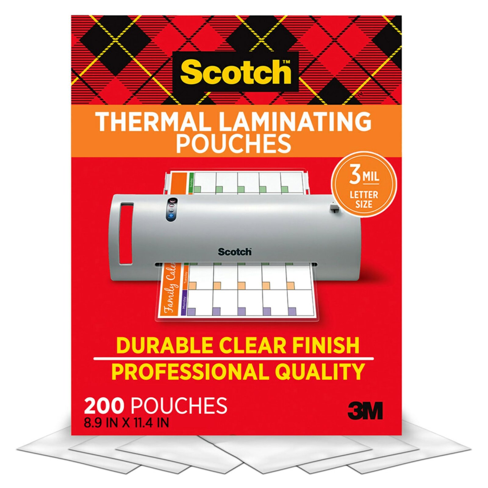 Version 1.0.0 Scotch Thermal Laminating Pouches,200 Pack Laminating Sheets,3 Mil,8.9 x 11.4 Inches, Education Supplies & Craft Supplies, For Use With Thermal Laminators, Letter Size Sheets - Image 1