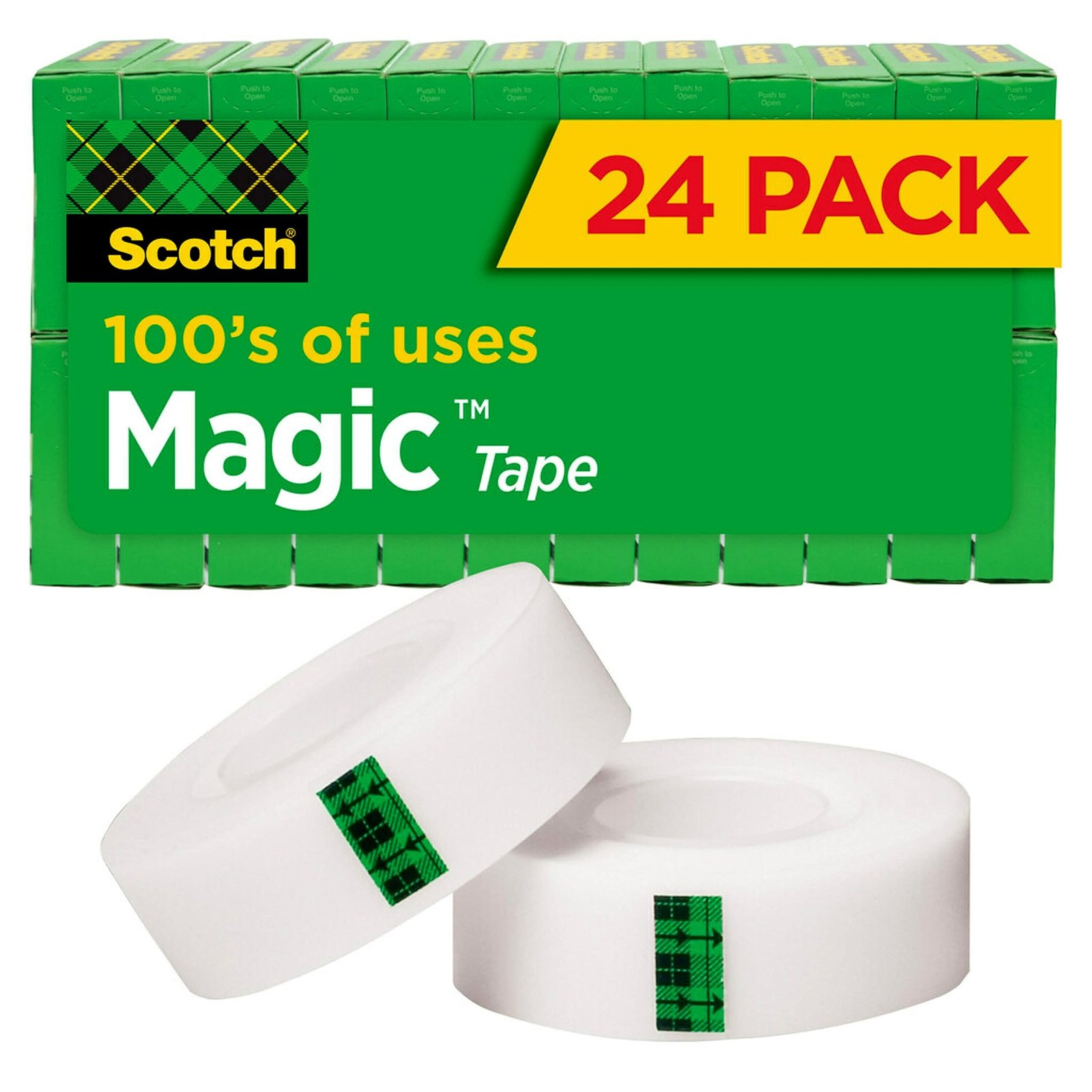 Version 1.0.0 Scotch Brand Magic Tape, Numerous Applications, Cuts Cleanly, Engineered for Office and Home Use, 3/4 x 1000 Inches, Boxed, 24 Refill Rolls (810K24) - Image 1