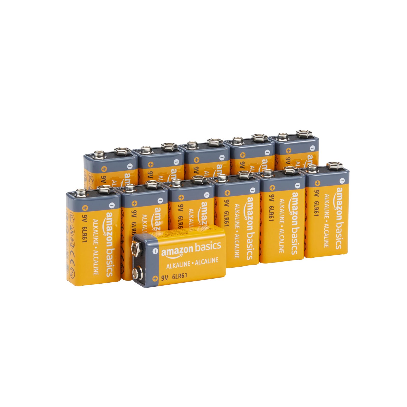 Version 1.0.0 Amazon Basics 12-Pack 9 Volt Alkaline Performance All-Purpose Batteries, 5-Year Shelf Life, Packaging May Vary - Image 1