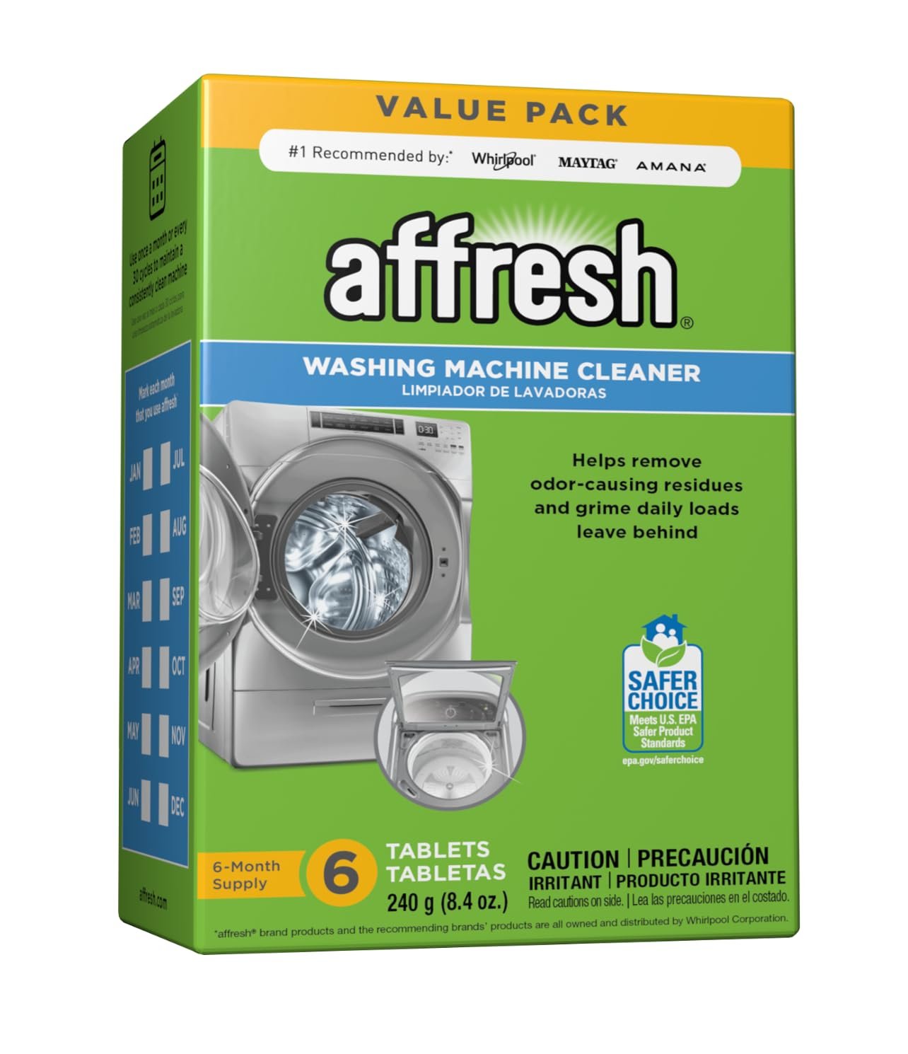Version 1.0.0 Affresh Washing Machine Cleaner, Cleans Front Load and Top Load Washers, Including HE, 6 Tablets - Image 1
