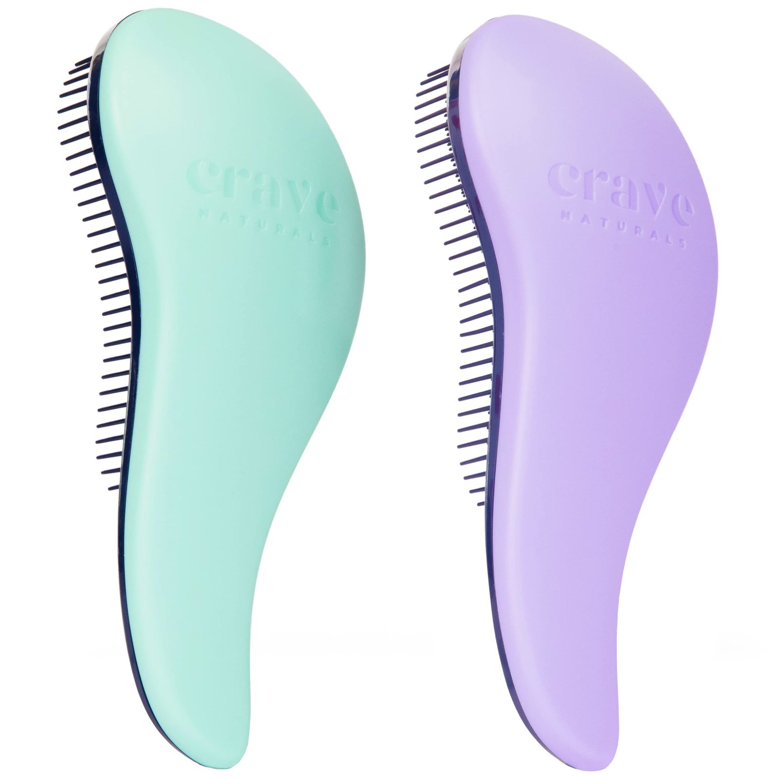 Version 1.0.0 Crave Naturals Glide Thru Detangling Brush for Adults and Kids - Detangler Brush for Curly or Straight, Wet or Dry Hair - Gentle on Tangles Hair Comb - 7.5x3-Inch, Turquoise and Purple (Pack of 2) - Image 1