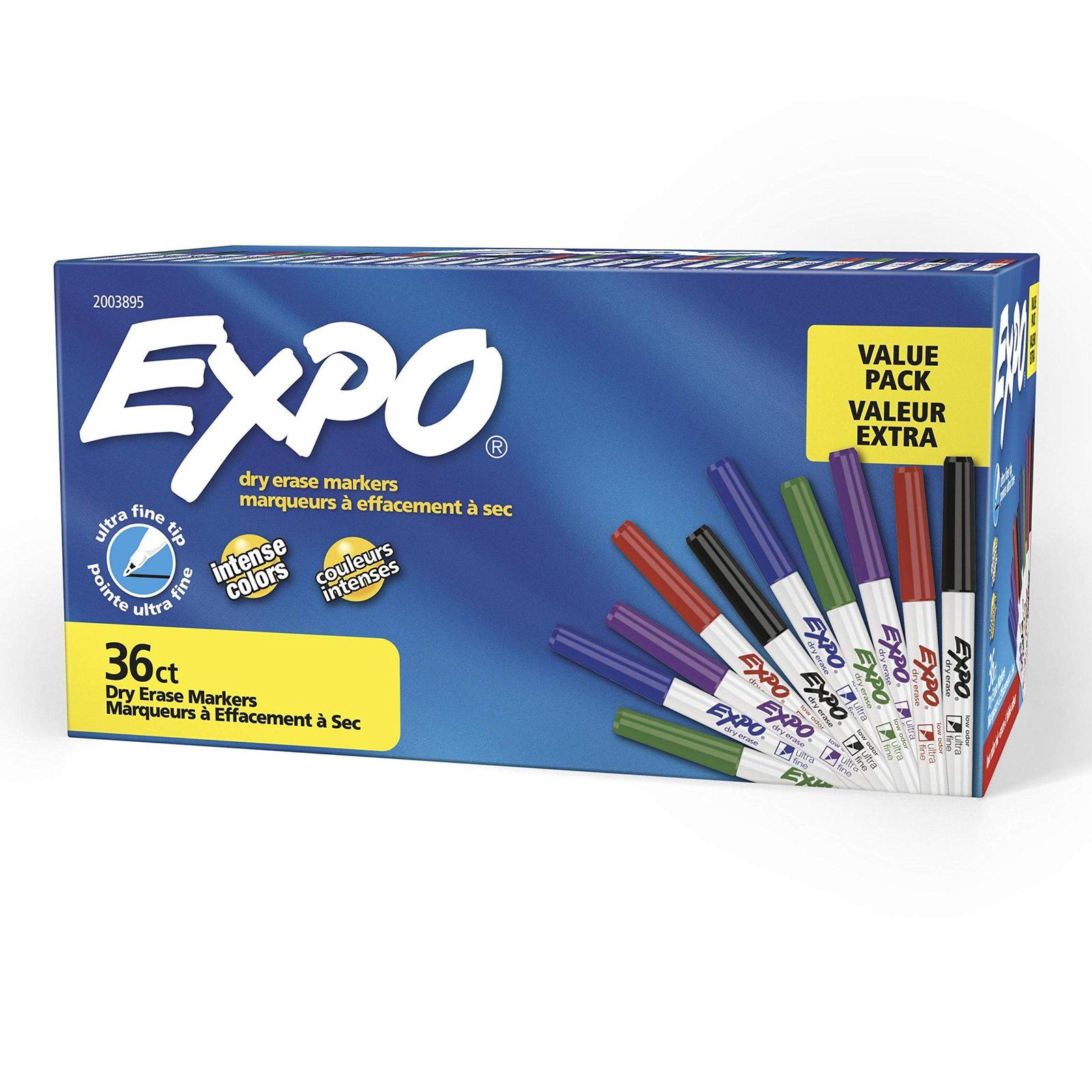 Version 1.0.0 EXPO Low Odor Dry Erase Markers, Ultra Fine Tip, Assorted Colors, 36 Count - Image 1