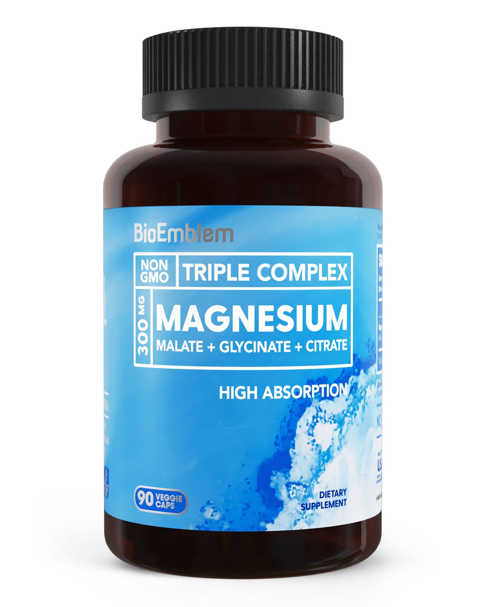 Version 1.0.0 BioEmblem Triple Magnesium Complex | 300mg of Magnesium Glycinate, Malate, & Citrate for Muscles, Nerves, & Energy | High Absorption | Vegan, Non-GMO | 90 Capsules - Image 1